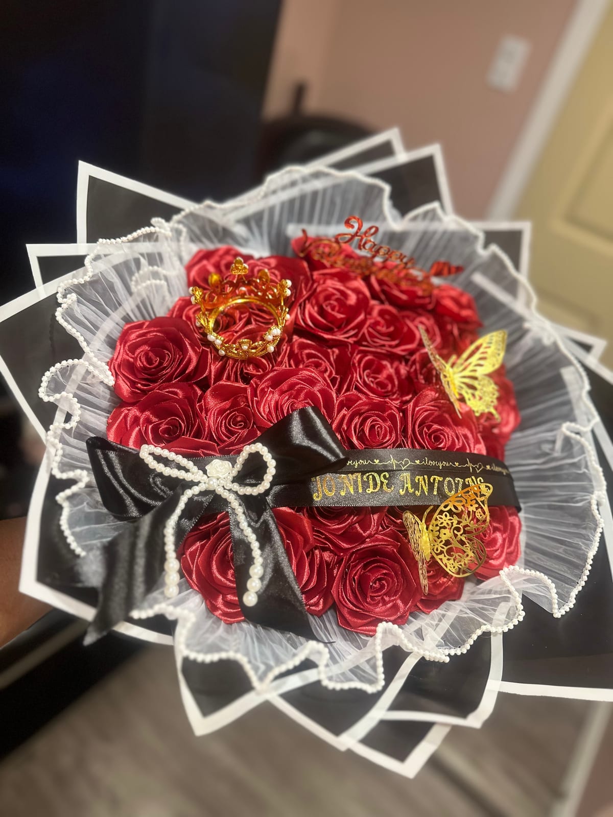 Bouquet luxe rouge & noir